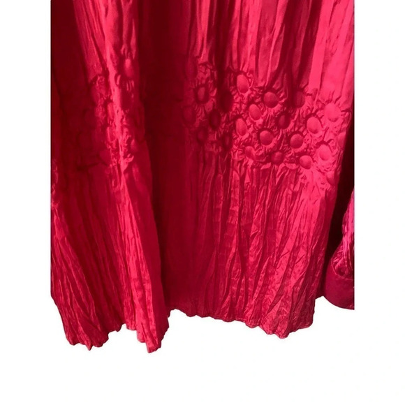 Lane Bryant Womens Long Sleeve Red Holiday Work Casual Button Up Shirt Size 22 - Picture 4 of 12